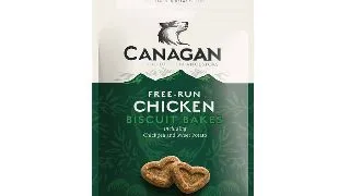 CANAGAN Free-Run Chicken Biscuit Bakes, XS-XL, Pui, punguta recompense fara cereale caini junior & adult, 150g