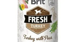 BRIT Fresh, Curcan cu Mazare, conserva hrana umeda continut redus cereale caini, (in aspic), 400g