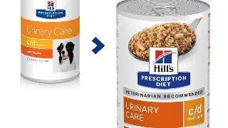 HILL'S Prescription Diet c/d, Pui, dieta veterinara caini, conserva hrana umeda, sistem urinar, 370g