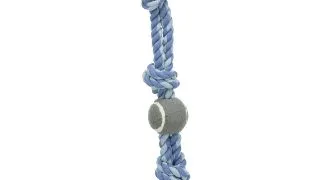 TRIXIE, jucarie sfoara cu  maner si minge de tenis caini, 6cm x 50cm, multicolor