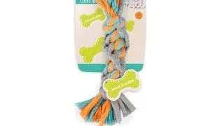 ALL FOR PAWS, jucarie sfoara caini junior, XS-M, bumbac, dentitie, activitati fizice, multicolor