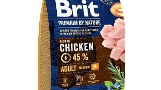 BRIT Premium By Nature Adult Medium Breed, M, Pui, hrana uscata caini, 3kg