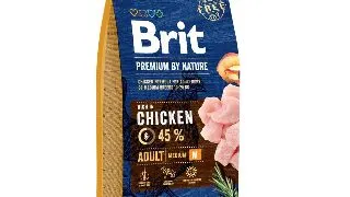 BRIT Premium By Nature Adult Medium Breed, M, Pui, hrana uscata caini, 15kg+3kg GRATUIT