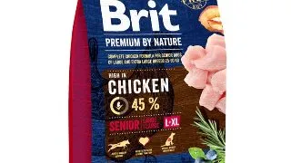 BRIT Premium By Nature Senior Large Breed, L-XL, Pui, hrana uscata caini senior, 3kg
