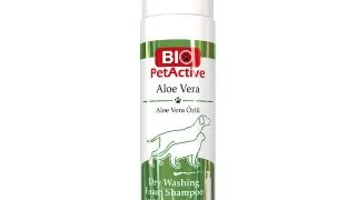 BIO PETACTIVE Dry Washing, spuma sampon caini, fara clatire, Aloe Vera, flacon cu aplicator, piele & blana, 200ml