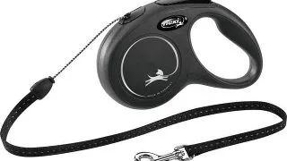 Lesa Flexi Classic, Snur, S 5 m/12 kg Negru