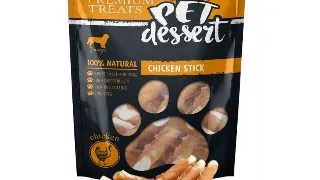 PET'S DESSERT Stick, XS-XL, Pui, punguta recompense fara cereale caini, 80g