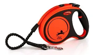 FLEXI Xtreme, lesa banda retractabila caini, nylon, portocaliu, M(35kg, 5m)