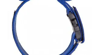 JULIUS-K9 Color & Gray, zgarda ajustabila cu maner caini, nylon, 50mm x 49-70cm, albastru cu gri