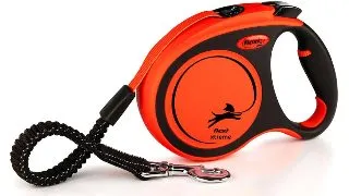 FLEXI Xtreme, lesa banda retractabila caini, nylon, portocaliu, L(65kg, 5m)