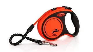FLEXI Xtreme, lesa banda retractabila caini, nylon, portocaliu, S(20kg, 5m)