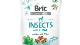 BRIT Care Crunchy Cracker, Insecte si Ton cu Menta, recompense fara cereale caini, 200g