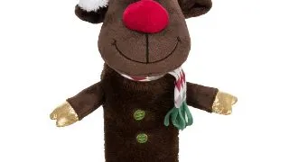 TRIXIE Christmas Ren cu Fosnaitoare, jucarie de plus caini XS-XL, activitati fizice, poliester, maro si rosu, 45cm