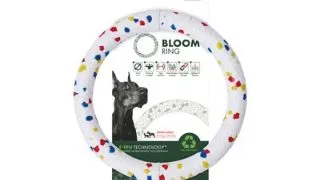 M-PETS Bloom, jucarie inel, caini M-XL, activitati fizice, poliester oxford, alb si negru, ⌀18cm