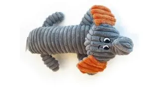 M-PETS Bobby Squeaker, jucarie de plus, caini XS-L, cu sunet, plus, gri si portocaliu, 32cm