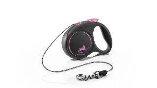 FLEXI Black Design, lesa snur retractabila caini, poliester, roz, XS(8kg, 3m)