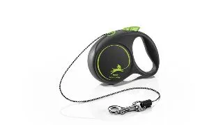 FLEXI Black Design, lesa snur retractabila caini, poliester, verde, XS(8kg, 3m)