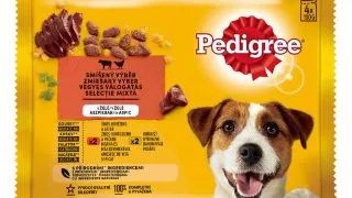 PEDIGREE Selectie Mixta, XS-XL, Vita si Pasare, plic hrana umeda caini, (in aspic), multipack, 100g x 4buc