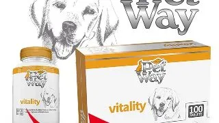 PETWAY Vitality, XS-XL, supliment multivitamine, sistem imunitar & alergii caini, cutie, 100 comprimate