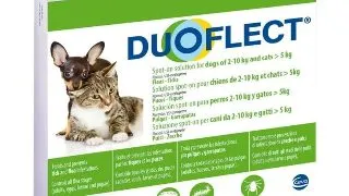 DUOFLECT, spot-on, solutie antiparazitara DUOFLECT, spot-on, solutie antiparazitara, pisici >5kg si caini 2-10kg, 3 pipete