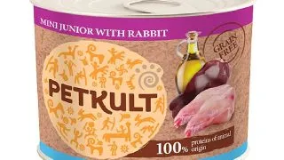 PETKULT Grain Free Mini Junior, Iepure, conserva hrana umeda fara cereale caini junior, 185g