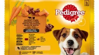 PEDIGREE Selectie Mixta, XS-XL, Vita si Curcan, plic hrana umeda caini, (in sos), multipack, 100g x 4buc