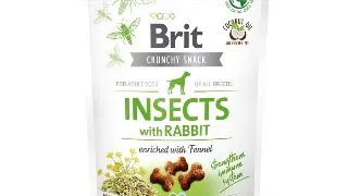 BRIT Care Crunchy Cracker, Insecte si Iepure cu Chimen, recompense fara cereale caini, 200g