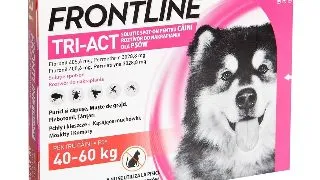 Frontline Tri-Act, solutie spot-on antiparazitara, caini FRONTLINE Tri-Act, spot-on, solutie antiparazitara, caini 40-60kg, 3 pipete