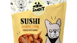 MR BANDIT Sushi, XS-XL, Pui si Peste, punguta recompense caini, 80g