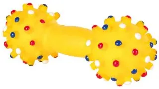 TRIXIE, jucarie gantera de aport cu tepi caini,cu sunet, vinil, 15cm, multicolor