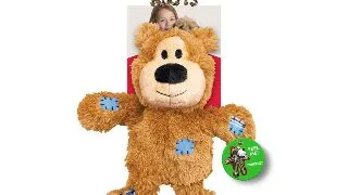 KONG Wild Knots Bear, jucarie sfoara caini, cu sunet, plus KONG Wild Knots Bear, jucarie sfoara caini S, cu sunet, plus, maro, 1buc