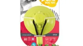 M-PETS Stick, jucarie interactiva caini XS-M, jucarii agatate, dentitie, poliester, verde 16x6cm