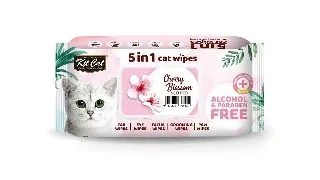 Servetele umede pentru pisici, KIT KAT, 5 in 1, floare de cires, 80 buc