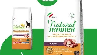 NATURAL TRAINER Speciality Nutrition Sensitive, M-XL, Rata, hrana uscata monoproteica caini, sistem digestiv, 12kg