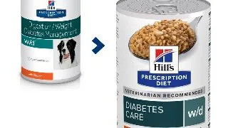 HILL'S Prescription Diet w/d Diabetes Care, Pui, dieta veterinara caini, conserva hrana umeda, metabolism (obezitate si diabet), 370g