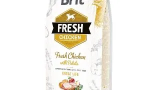BRIT Fresh Great Life Adult S-XL, Pui cu Cartof, hrana uscata continut redus cereale caini, 2.5kg