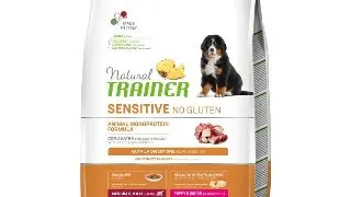 NATURAL TRAINER Sensitive No Gluten Puppy&Junior, M-XL, Rata, hrana uscata monoproteica caini junior, sistem digestiv, 3kg
