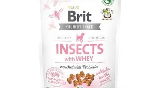 BRIT Care Crunchy Cracker, Insecte si Zer cu Probiotice, recompense fara cereale caini junior, 200g