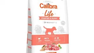 CALIBRA Life Starter & Puppy, XS-XL, Miel, hrana uscata continut redus cereale caini junior, 2.5kg