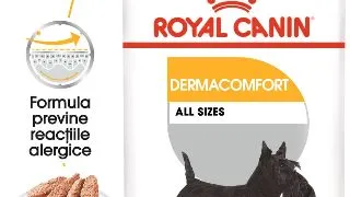 ROYAL CANIN Dermacomfort Adult, hrana umeda caini, prevenirea iritatiilor pielii, (pate), 85g