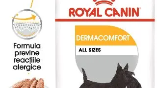 ROYAL CANIN Dermacomfort Adult, hrana umeda caini, prevenirea iritatiilor pielii, (pate), bax, 85g x 12buc