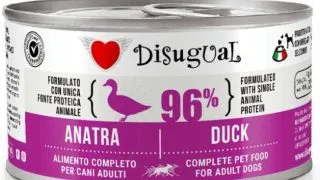 DISUGUAL Monoprotein, XS-XL, Rata, conserva hrana umeda monoproteica fara cereale caini, (pate), 150g