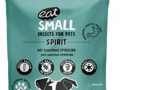 EAT SMALL Spirit Snack, XS-XL, Insecte si Spirulina, punguta, resigilabil recompense functionale fara cereale caini, sistem imunitar & alergii, 125g