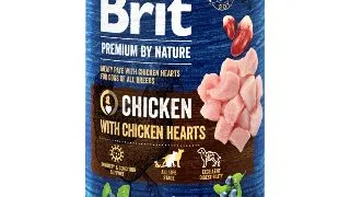BRIT Premium By Nature, Pui si Inimi, conserva hrana umeda fara cereale caini, (pate), 800g