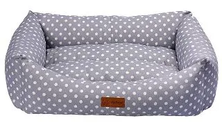 4DOG Deluxe Makarons, pat dreptunghiular caini, bumbac, impermeabil, gri, S-M(62x44x22cm)