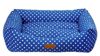 4DOG Deluxe Makarons, pat dreptunghiular caini, bumbac, impermeabil, albastru, XS-S(50x38x19cm)