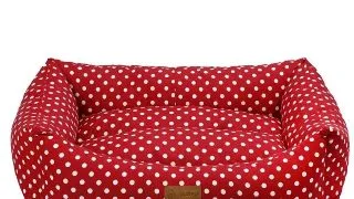 4DOG Deluxe Makarons, pat dreptunghiular caini, bumbac, impermeabil, rosu, XS-S(50x38x19cm)