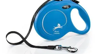 FLEXI Classic, lesa banda retractabila caini, nylon, albastru, L(50kg, 8m)
