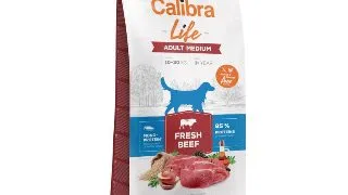 CALIBRA Life Adult Medium Fresh Beef, M, Vita, hrana uscata monoproteica caini, 2.5kg
