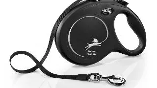 FLEXI Classic, lesa banda retractabila caini, nylon, negru, L(50kg, 8m)